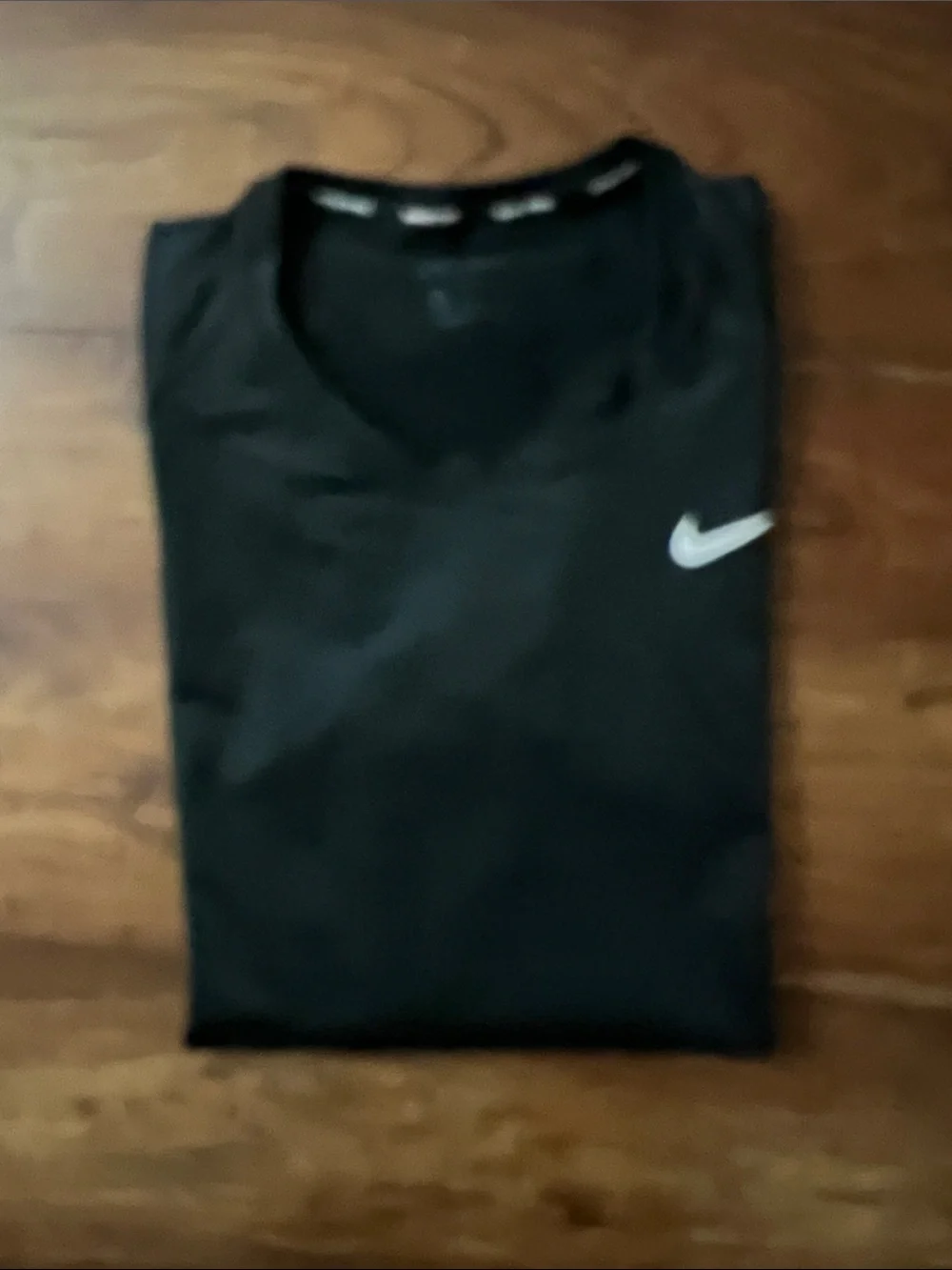 Nike Men’s Black long  Sleeve Performance Tee with White Swoosh